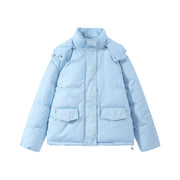 Padded Hooded Jacket & Pants Set in Blue - Jacket Only
