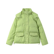 Padded Hooded Jacket & Pants Set in Green - Jacket Only