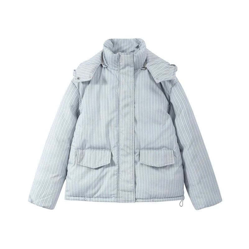 Padded Hooded Jacket & Pants Set in Gray - Jacket Only
